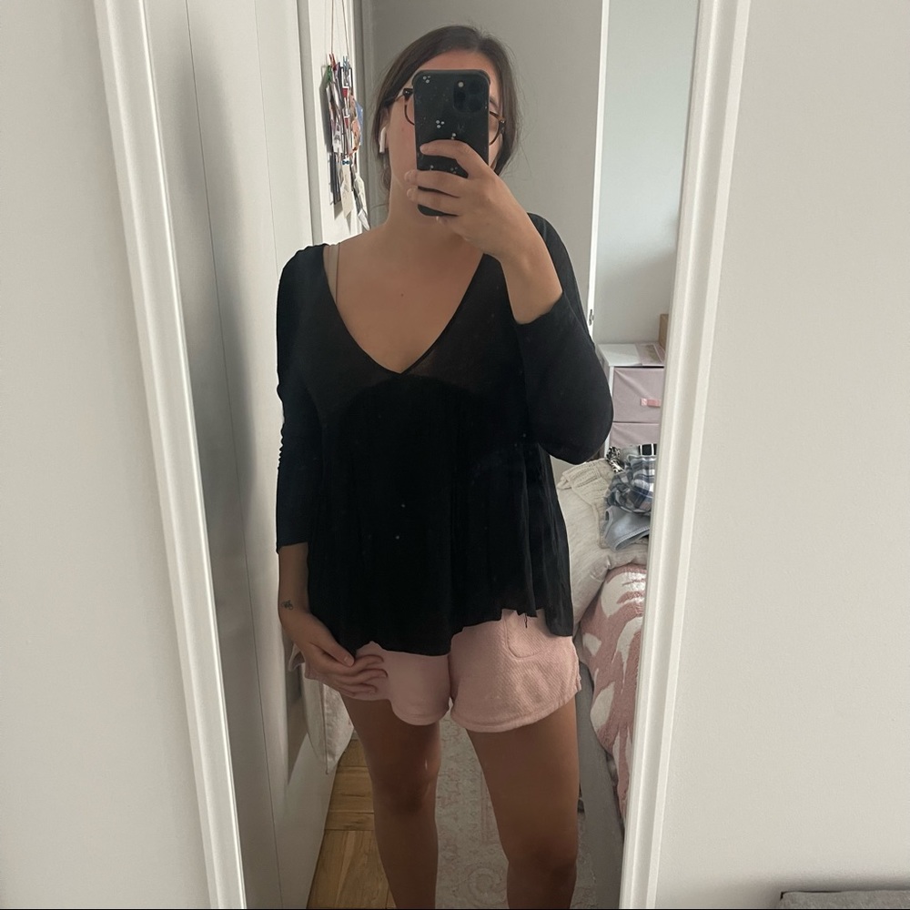 UO Kimchi Blue Open Back Black Top